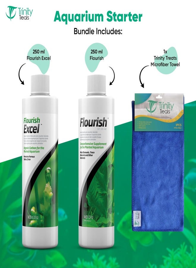 Trinity Treats Flourish Supplement 250ml, Flourish Excel Organic Carbon 250ml including Microfiber Cleaning Cloth(Flourish planted Aquarium Supplement Flourish Excel Organic Carbon for Aquatic Plants) - Image 2